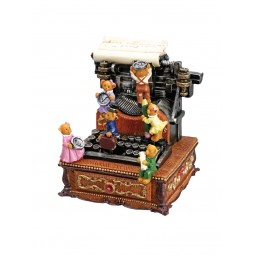 Music box typewriter bears