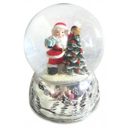 Snow globe Santa on the tree 80 mm