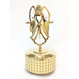 Gold plated iron musical box with Angel