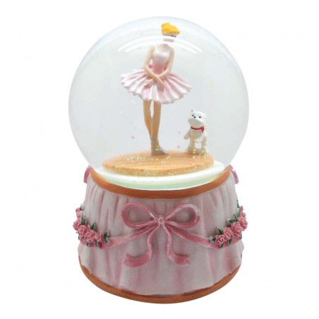Glitter globe “ballerina with dog”