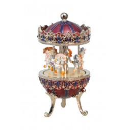 Silver carousel with horses