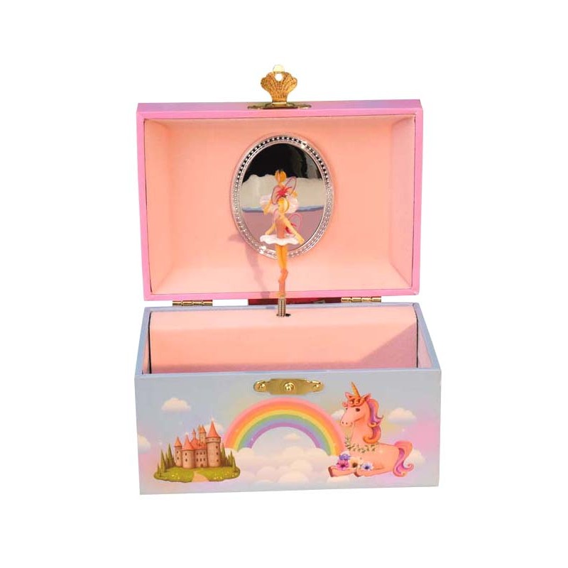 Jewelry musical box unicorn and fairy