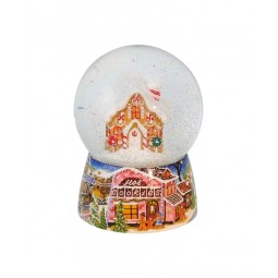 Snowglobe, porcelain base, gingerbread house