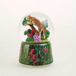 Music box Glitter globe leopard