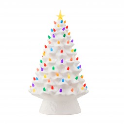 Weiß facettierter Weihnachtsbaum 46 cm