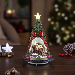 Weihnachtsbaum mit Zugszene 23 cm