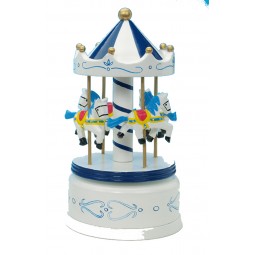 Wooden carousel blue / white 210 mm