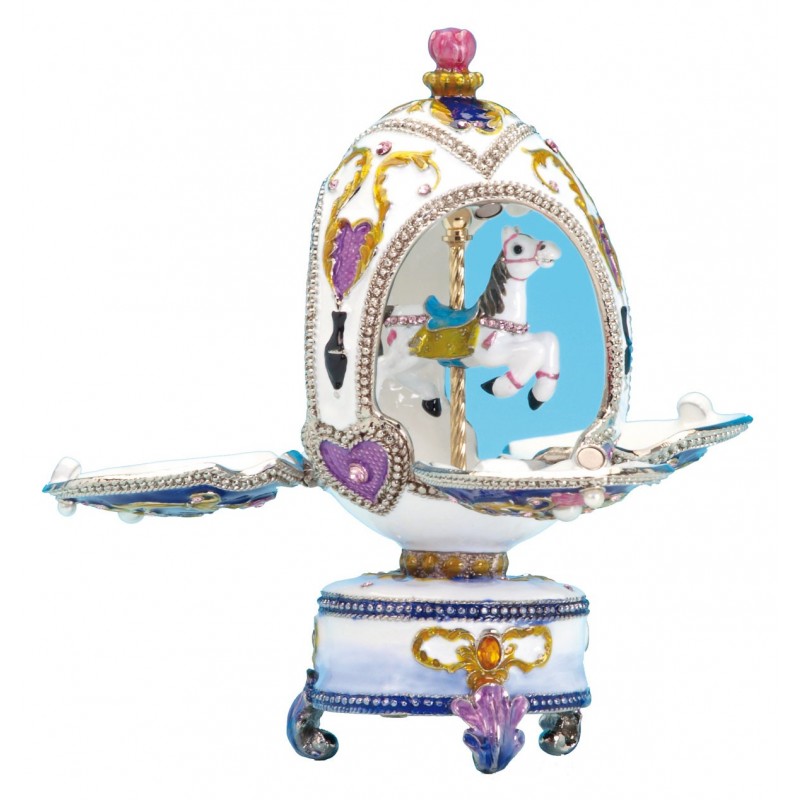 Jewelry egg carousel horse