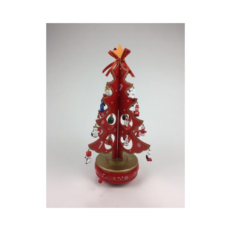 Spieluhr Weihnachtsbaum rot 330 mm