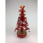 Red Christmas tree made of wood 