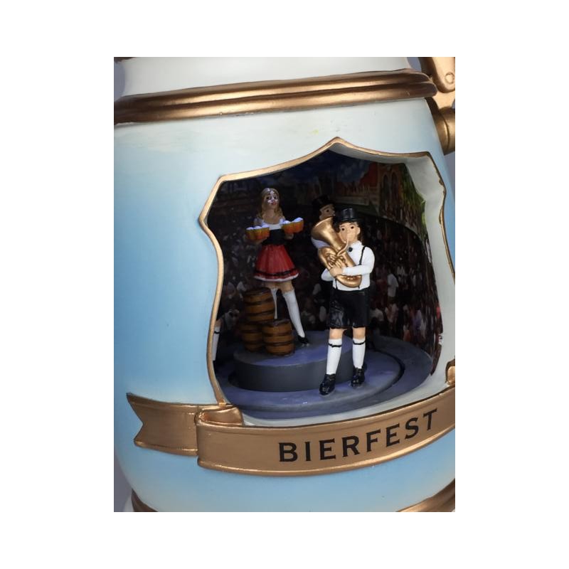 Beer mug with a brew house scene